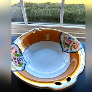 Gold hand painted trinket dish